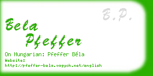 bela pfeffer business card